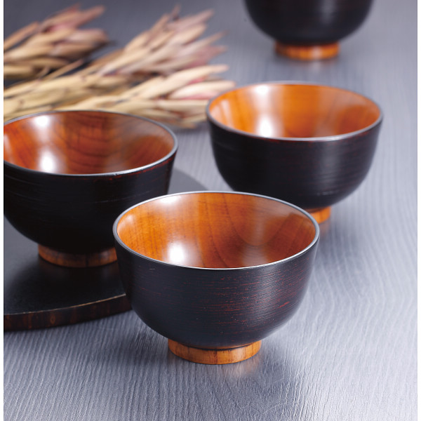 さび漆 はけ目 京型汁椀５客揃