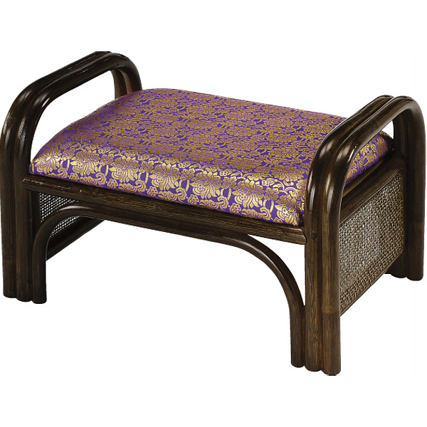 籐金襴座椅子 ロータイプ