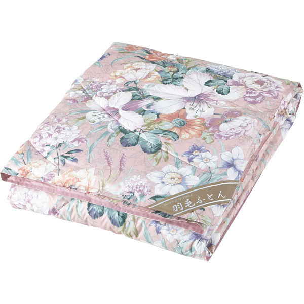 ダウン５０％入り 日本製羽毛肌掛けふとんピンク