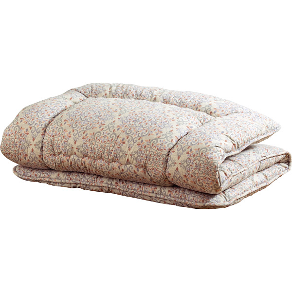 ウール１００％敷きふとんコーラル系