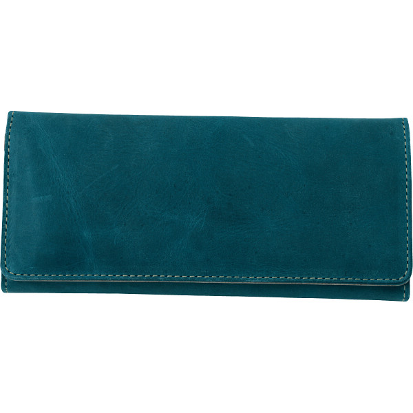 ｍ，ｉ，ｕ，ｏ．ｊ ヌメ革 長財布ブルー