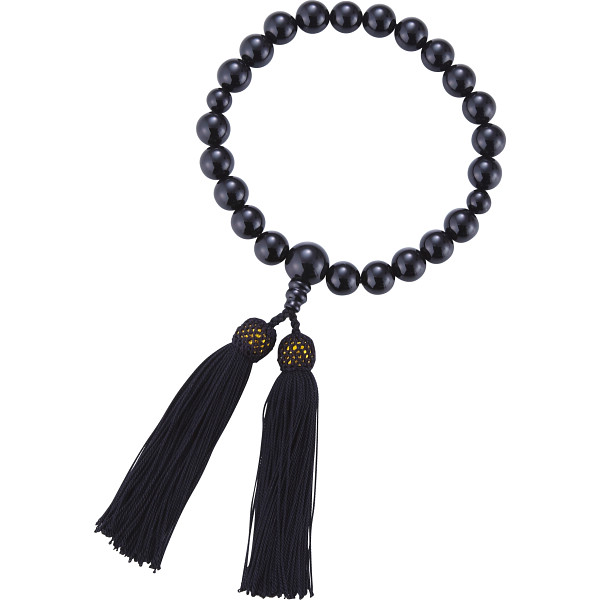 男性用片手念珠 オニキス２２玉共仕立・正頭