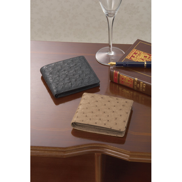 紳士用オーストリッチ財布ベージュ