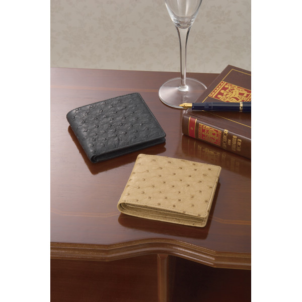 紳士用オーストリッチ財布ブラック