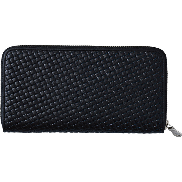 良品工房　日本製牛革型押ラウンド財布