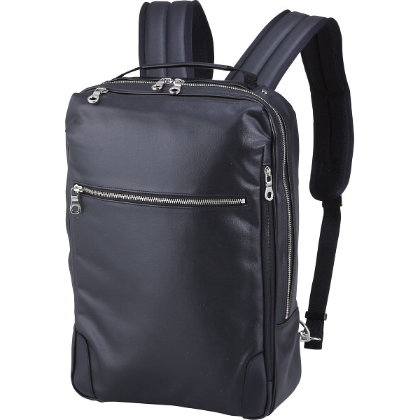 帆布ＰＵコーティング　ビジネスリュックブラック