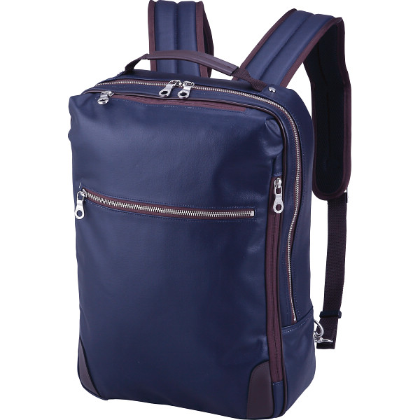 帆布ＰＵコーティング　ビジネスリュックネイビー