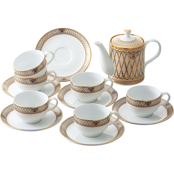 ドンチーベージュ ポット付コーヒー６客セット