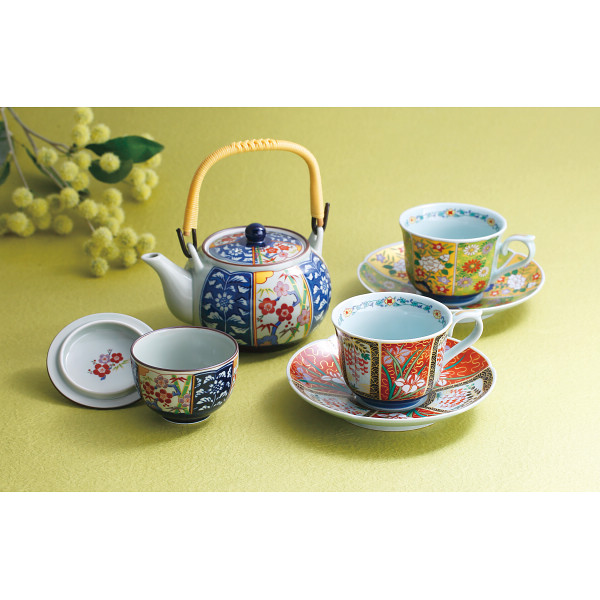 波佐見焼 友禅華絵 珈琲＆土瓶番茶器