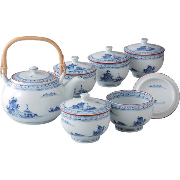 波佐見焼 京山水絵 番茶器揃