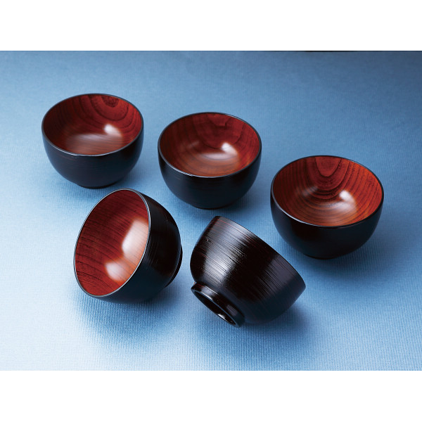 さび漆 はけ目 大椀揃