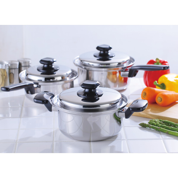 ヘルシークック　ステンレス鍋３点セット