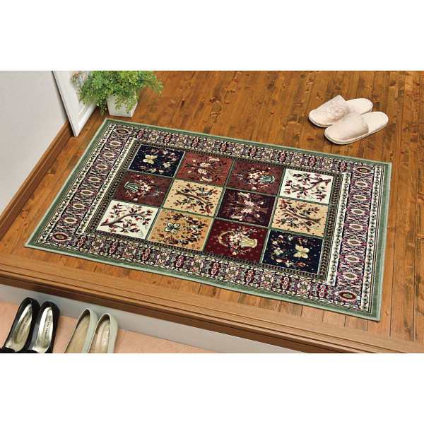 ベルギー製多色織シルクタッチマットグリーン