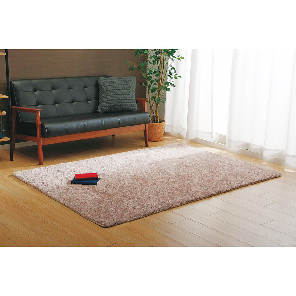 洗えるシャギーラグ　１３０ベージュ