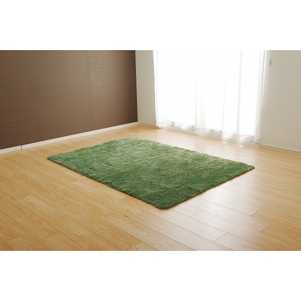 洗えるシャギーラグ　１３０グリーン