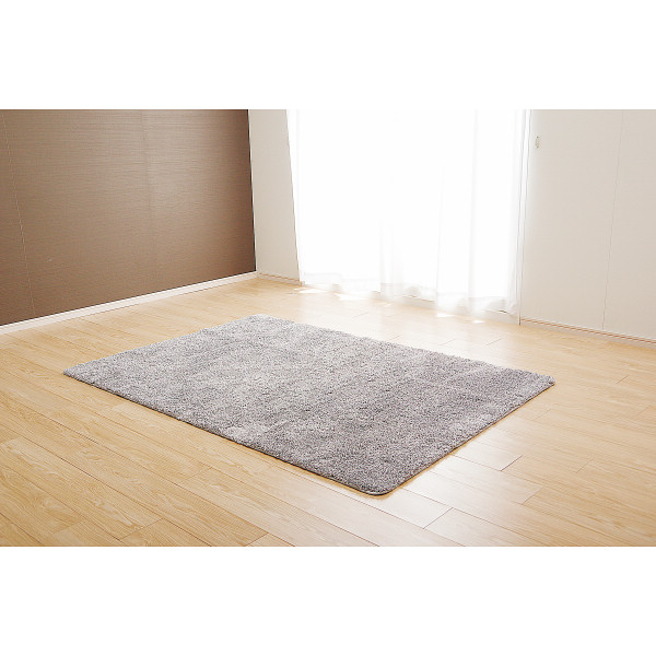 洗えるシャギーラグ　１３０グレー