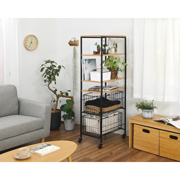 バスケット付き収納ラック