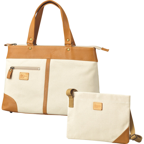 ＨａＬ 倉敷産帆布×姫路レザー ベーシックトート＆サコッシュキナリ