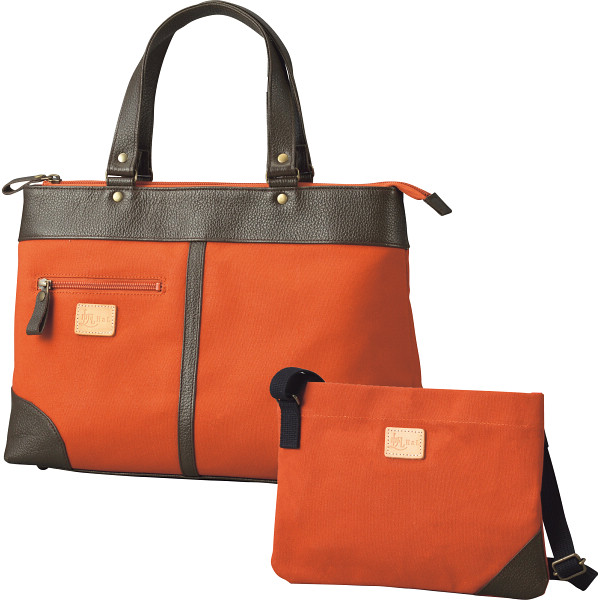 ＨａＬ 倉敷産帆布×姫路レザー ベーシックトート＆サコッシュテラコッタ
