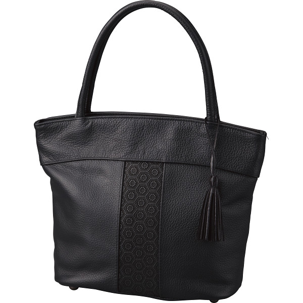 ヒロミイチダ 印伝使い牛革手提げバッグ