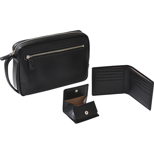 良品工房 日本製牛革バック小物３点セット