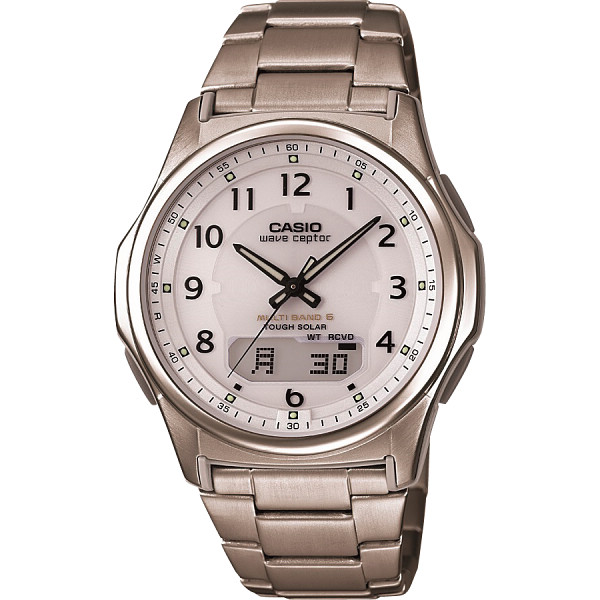 カシオ　ウェーブセプター　電波ソーラー腕時計　【国内正規品】ホワイト