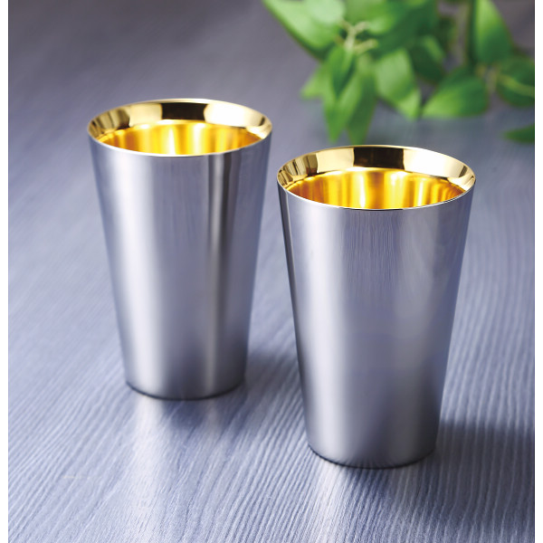 匠弥 ステンレスタンブラー（内面金メッキ） ２個セット