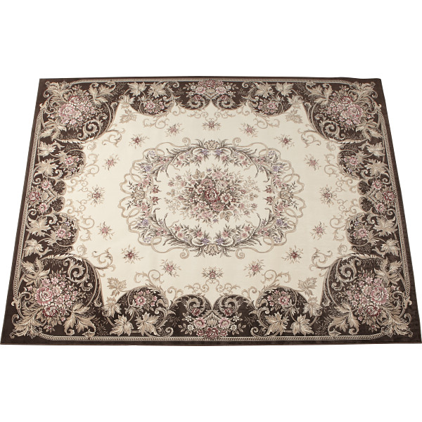 日本製 モケット織ラグブラウン