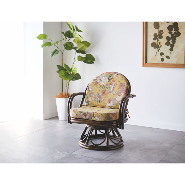 籐回転座椅子（ハイタイプ）