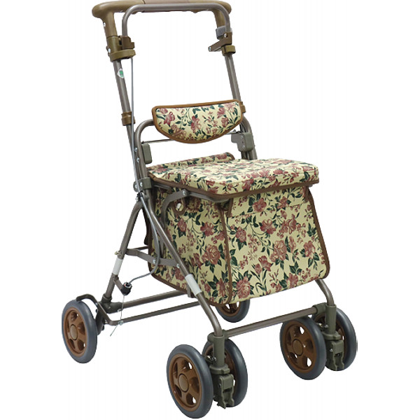 アルト　シルバーカー花柄ブラウン