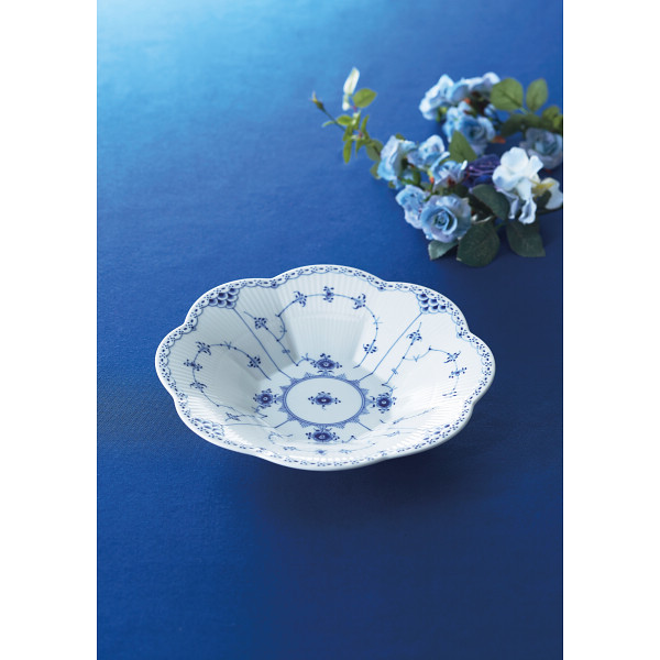 ロイヤルコペンハーゲン ブルーフルーテッド ハーフレース ペタルボウル