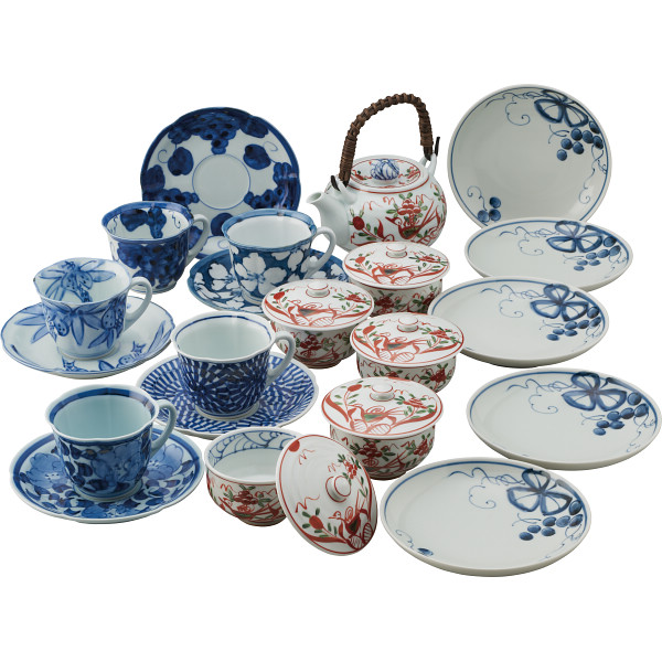 波佐見焼 手描染錦 新来客揃（梅）