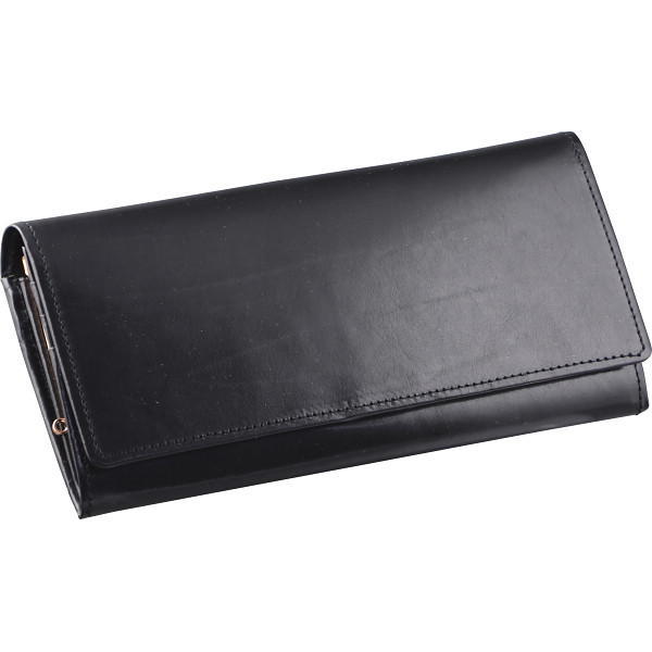 日本製カーフレザーガマ束入れブラック