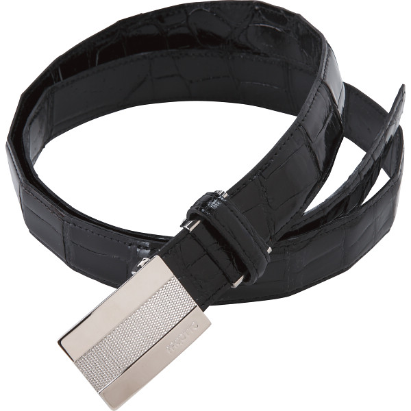 ファゴット クロコダイルベルトブラック