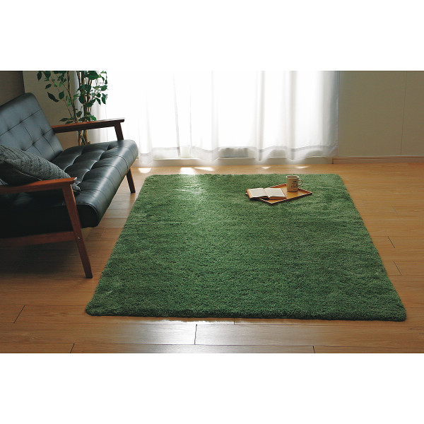 洗えるシャギーラグ（Ｓ）２４０グリーン