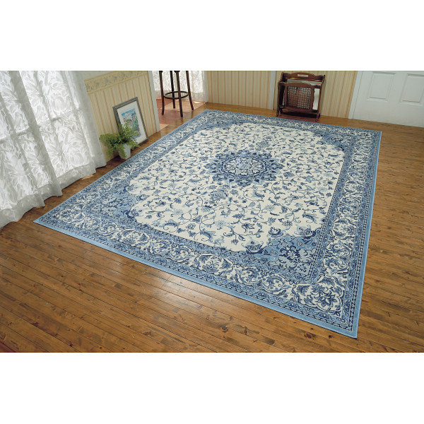 ベルギー製なめらかタッチカーペットブルー