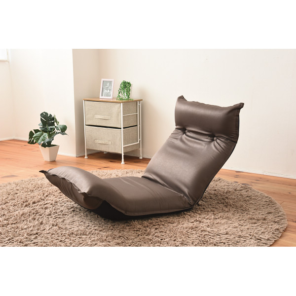 低反発リクライニングフロアチェア２個組ブラウン