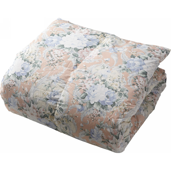 日本製立体キルト縫製羽毛ふとんピンク