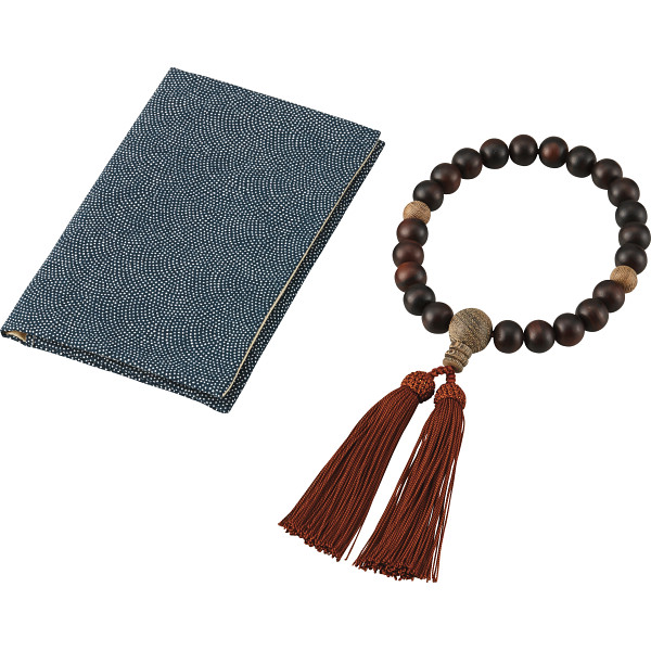 縞黒檀京念珠・念珠袋セット 男性用