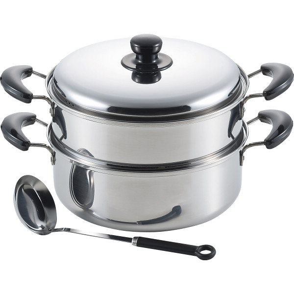陳建一 二段蒸し器（２６ｃｍ）お玉付