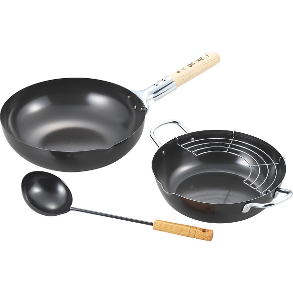 陳建一 本格北京鍋＆天ぷら鍋セット（中華お玉付）