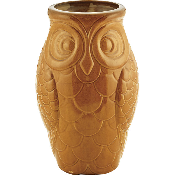 陶器傘立て フクロウブラウン