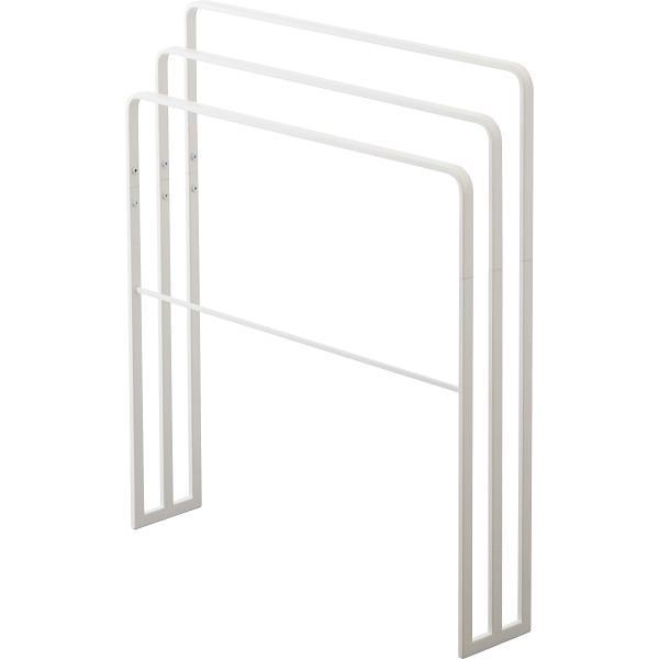 横から掛けられるバスタオルハンガー３連ホワイト