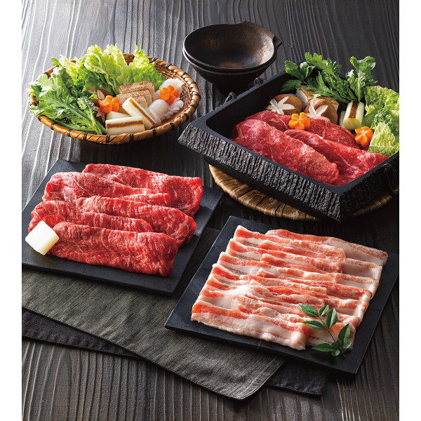 青葉牛と庄内ＳＰＦ豚のすき焼き食べくらべ（６５０ｇ）