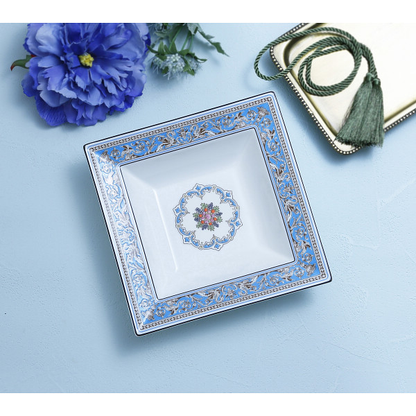 ウェッジウッド　フロレンティーン　ターコイズ　スクエアボウル１８ｃｍフロレンティーン　ターコイズ