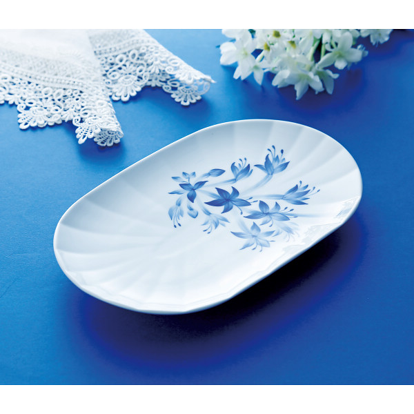 ロイヤルコペンハーゲン　ブロムスト　オーバルディッシュ　ホスタ