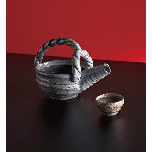 朱唐津　手付冷酒揃