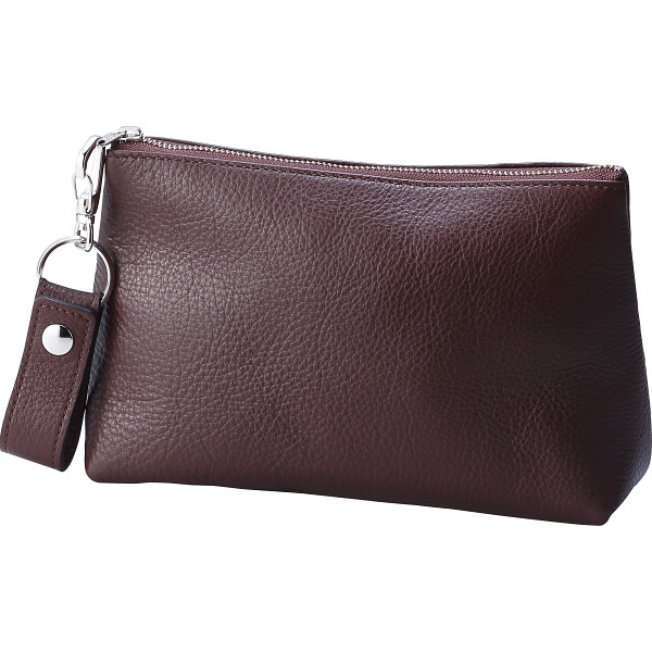 キーホルダー付きポーチブラウン