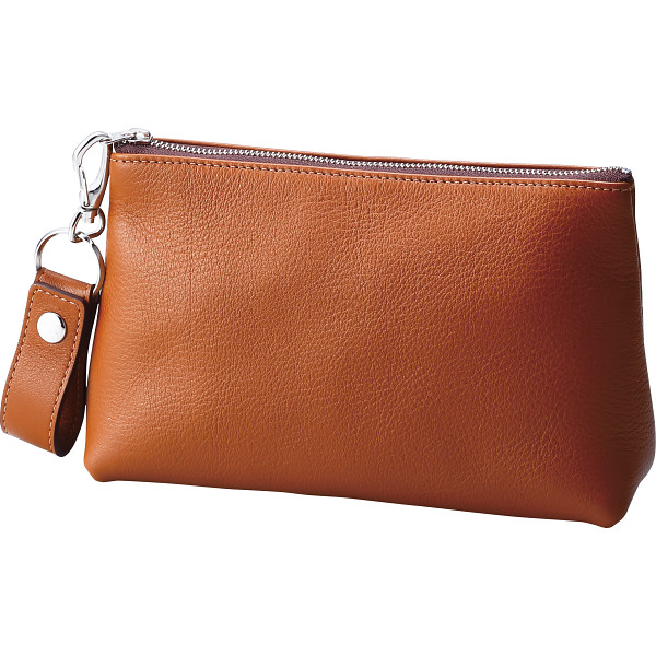 キーホルダー付きポーチキャメル