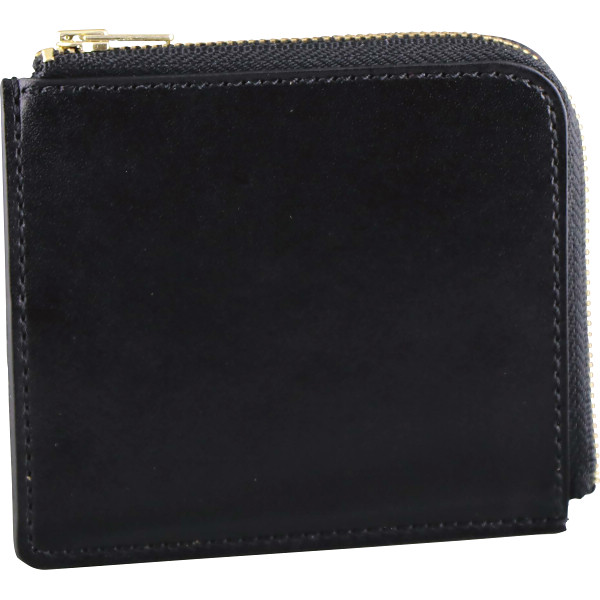 Ｌジップオイルレザーミニ財布ブラック